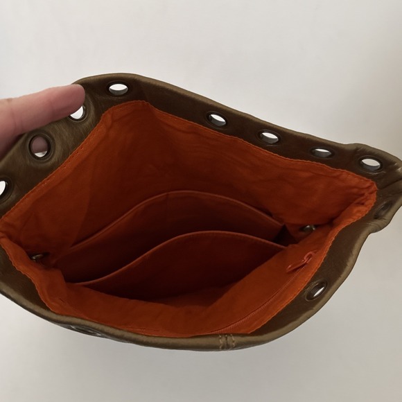 HOBO International Metallic Gold Womens Purse Crossbody Bling Leather Handbag - Picture 13 of 15